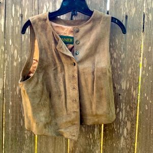 Suede short vest.